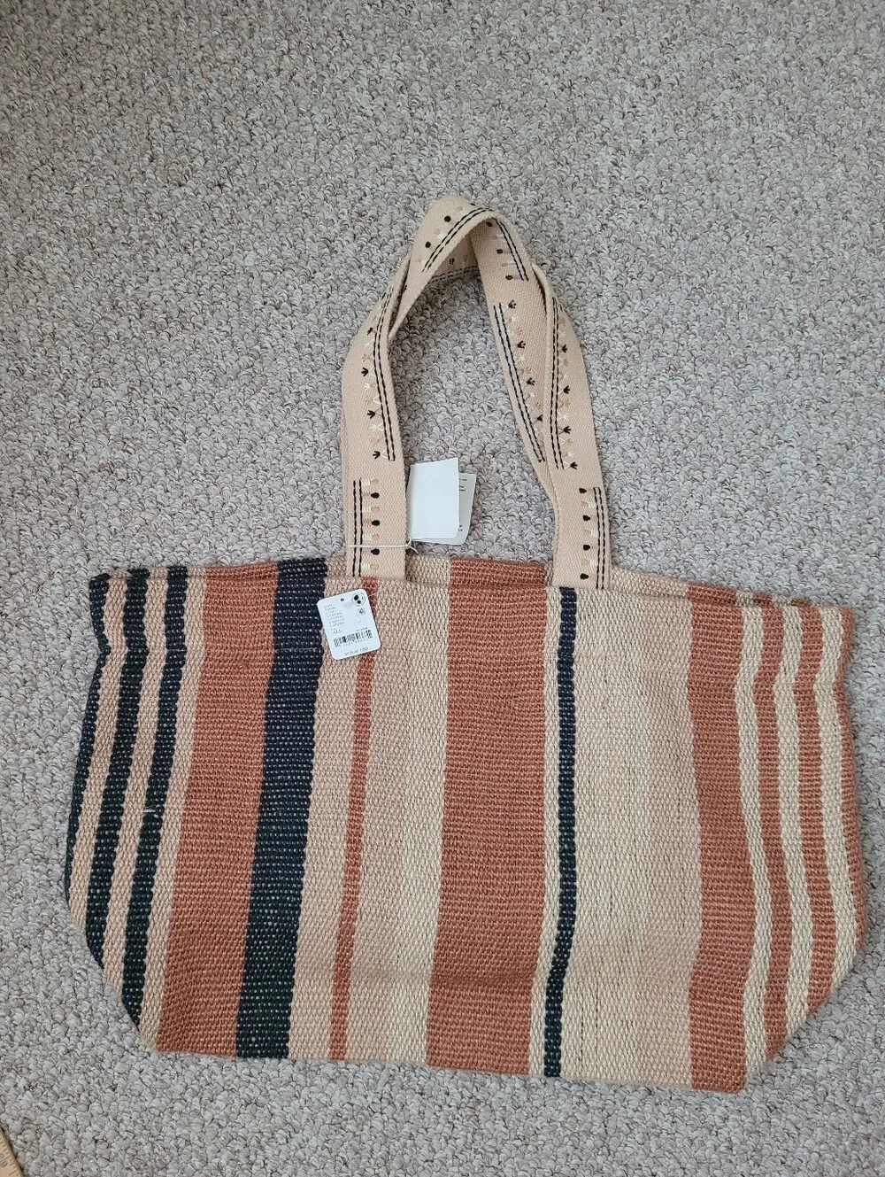 Free People Copacabana Carryall Woven Design Tote Bag.